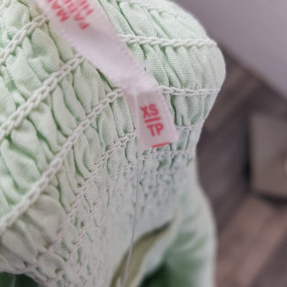 Free People Yara Maxi Dress XS UK 6 Mint Green Wedding Boho Ruffle Event BN - Picture 10 of 16